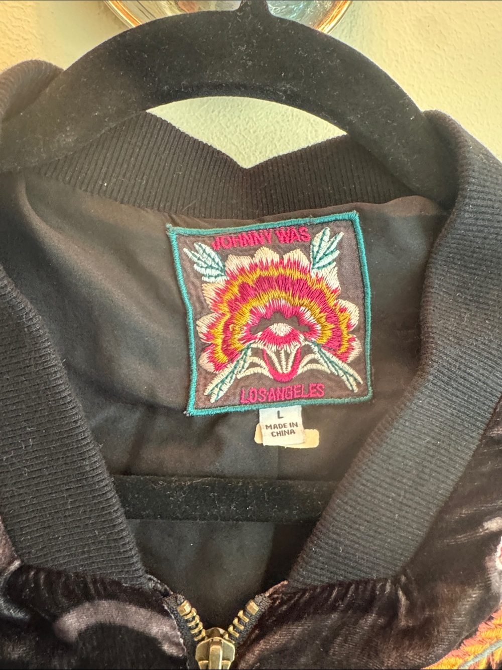 Johnny Was Black Camo Tracker Jacket with Multicolor Floral Embroidery - Picture 3 of 6